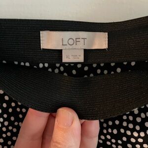 LOFT Black and White Polka Dot Skirt
